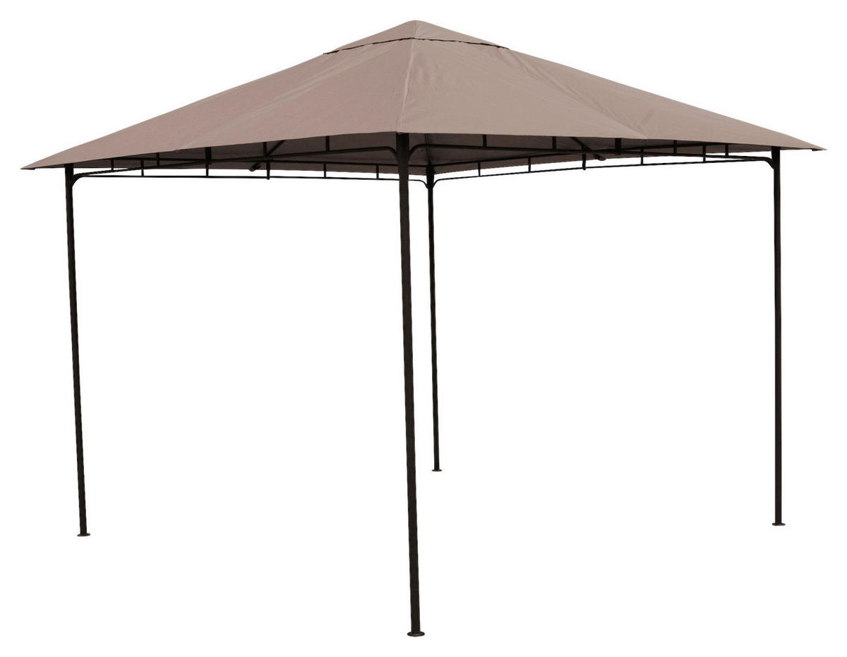 Grasekamp Pavillon Rimini Flex taupe Stahl B/H/L: ca. 300x263x300 cm Rimini Flex - taupe (300,00/300,00/263,00cm) - Grasekamp