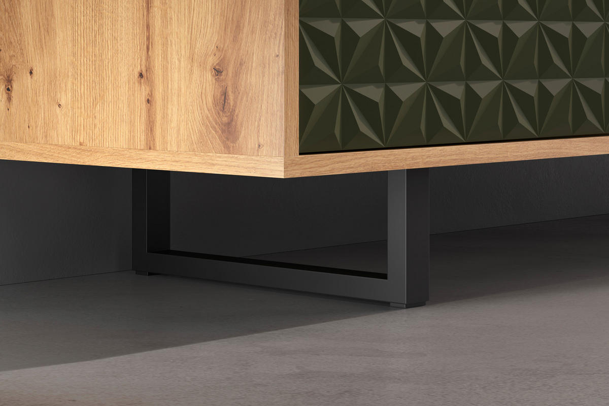 Sideboard Sentra Eiche Artisan Nachbildung grün dunkel B/H/T: ca. 183x75x40 cm Sentra - Eiche/grün (183,00/75,00/40,00cm) - Trendteam
