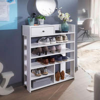 Schuhregal weiß B/H/T: ca. 75x92,5x24 cm Schuhregal - weiß (75,00/92,50/24,00cm) - Wohnling