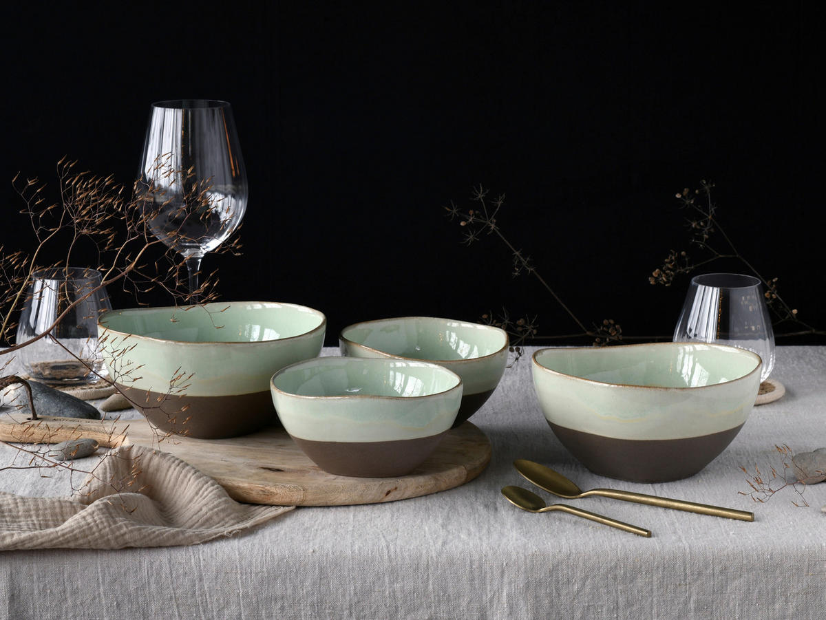 CreaTable Bowl-Set Basalt Bio salbei Steinzeug Basalt Bio - salbei - CreaTable