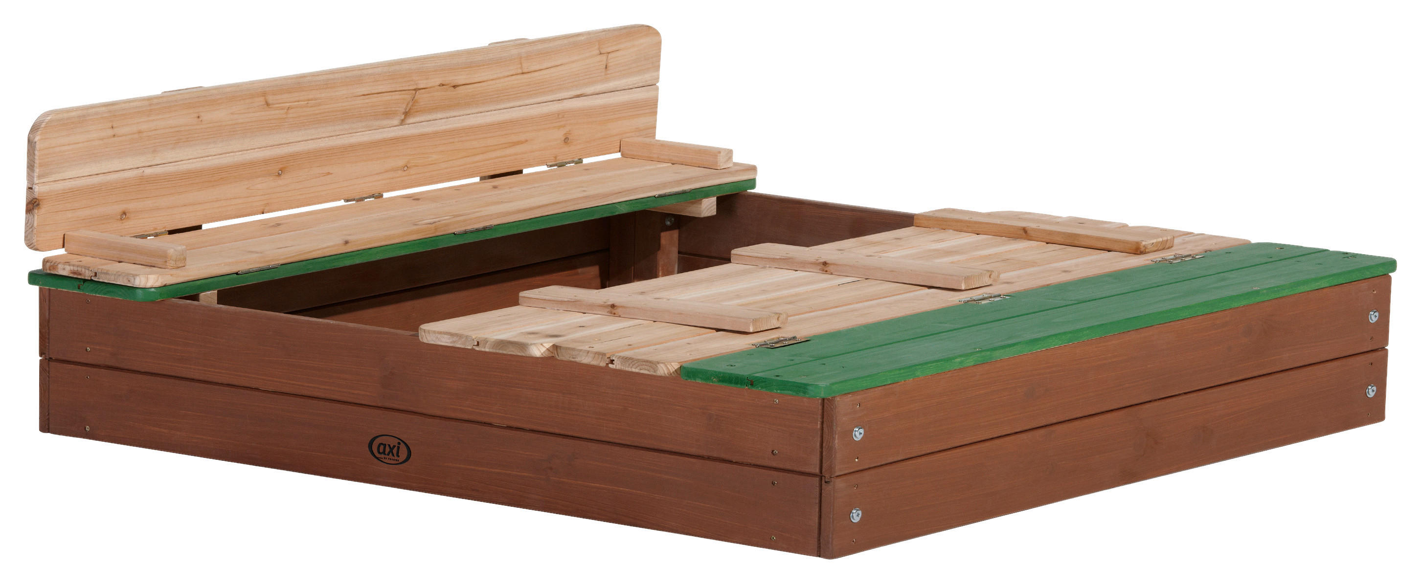 AXI Sandkasten Ella XL braun Holz B/H/L: ca. 120x20x120 cm Ella XL - braun/grün (120,00/120,00/20,00cm) - AXI