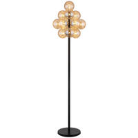 GLOBO LED-Stehleuchte amber schwarz Metall Glas H/D: ca. 160x39,5 cm 13 Brennstellen CONOR - schwarz/amber (39,50/160,00cm) - GLOBO