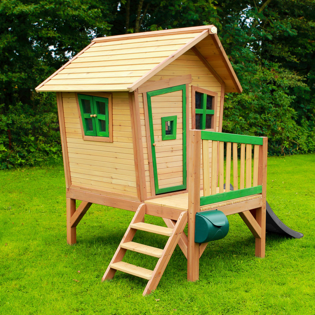 AXI Spielhaus Robin grau B/H/L: ca. 264x203x177 cm Robin - braun/grün (177,00/264,00/203,00cm) - AXI