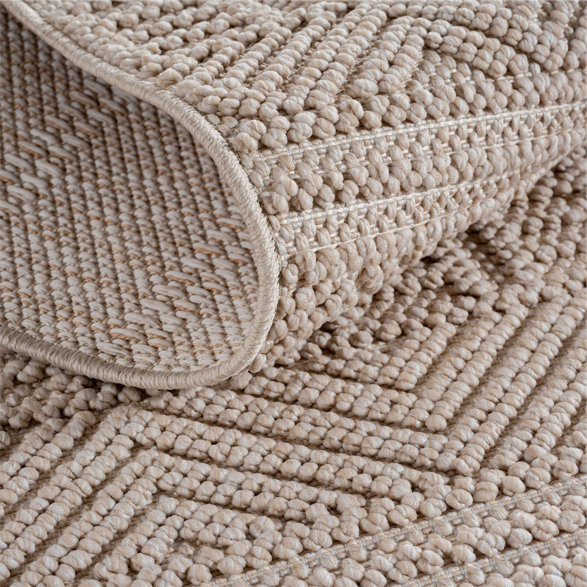 Ayyildiz Kurzflorteppich HELIX beige B/H/L: ca. 140x0,7x200 cm HELIX - beige (200,00/140,00/0,70cm) - Ayyildiz