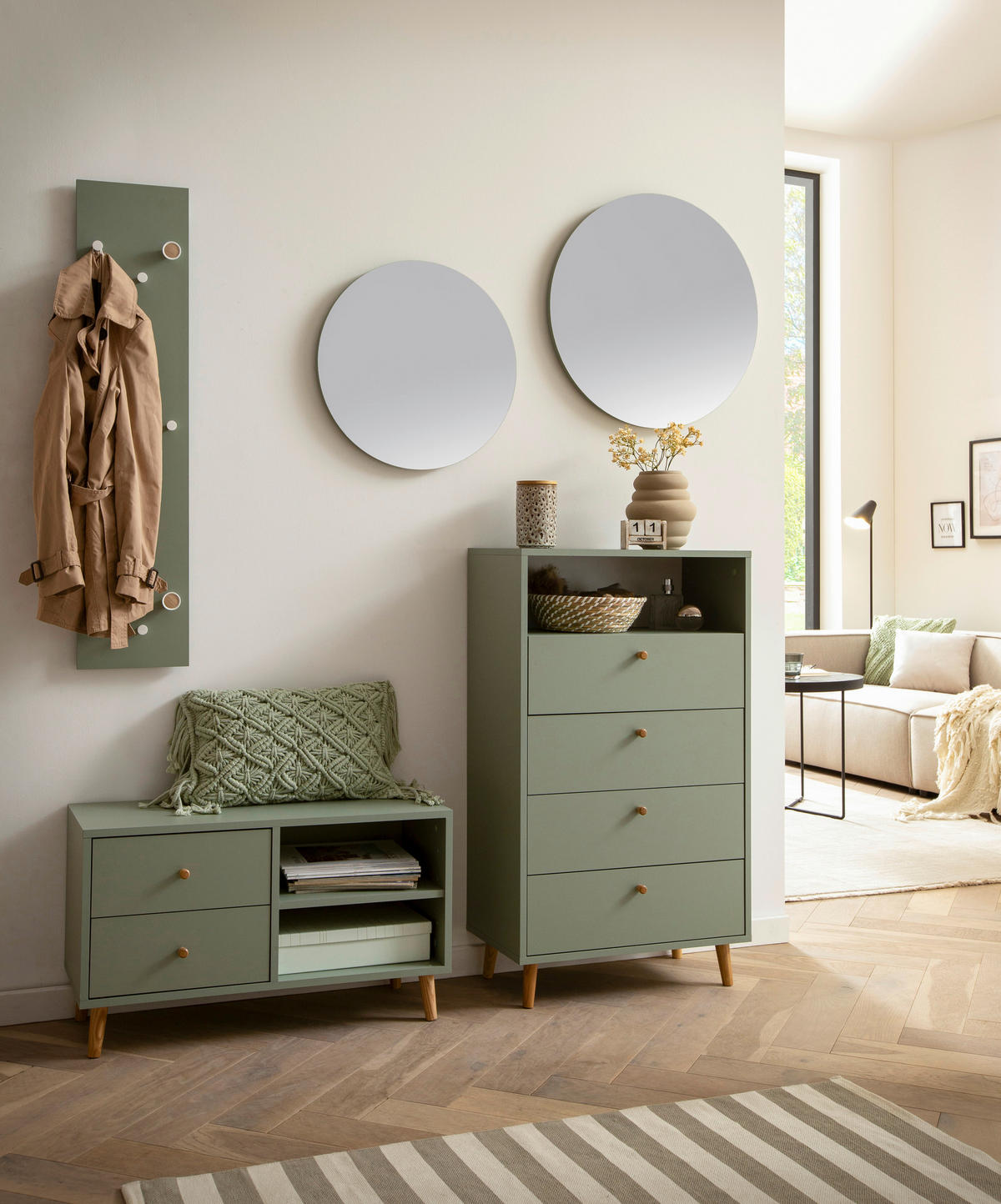 Highboard Bjarne Pistazie B/H/T: ca. 60,2x104,4x33,5 cm Bjarne - Pistazie (60,20/104,40/33,50cm) - Schildmeyer