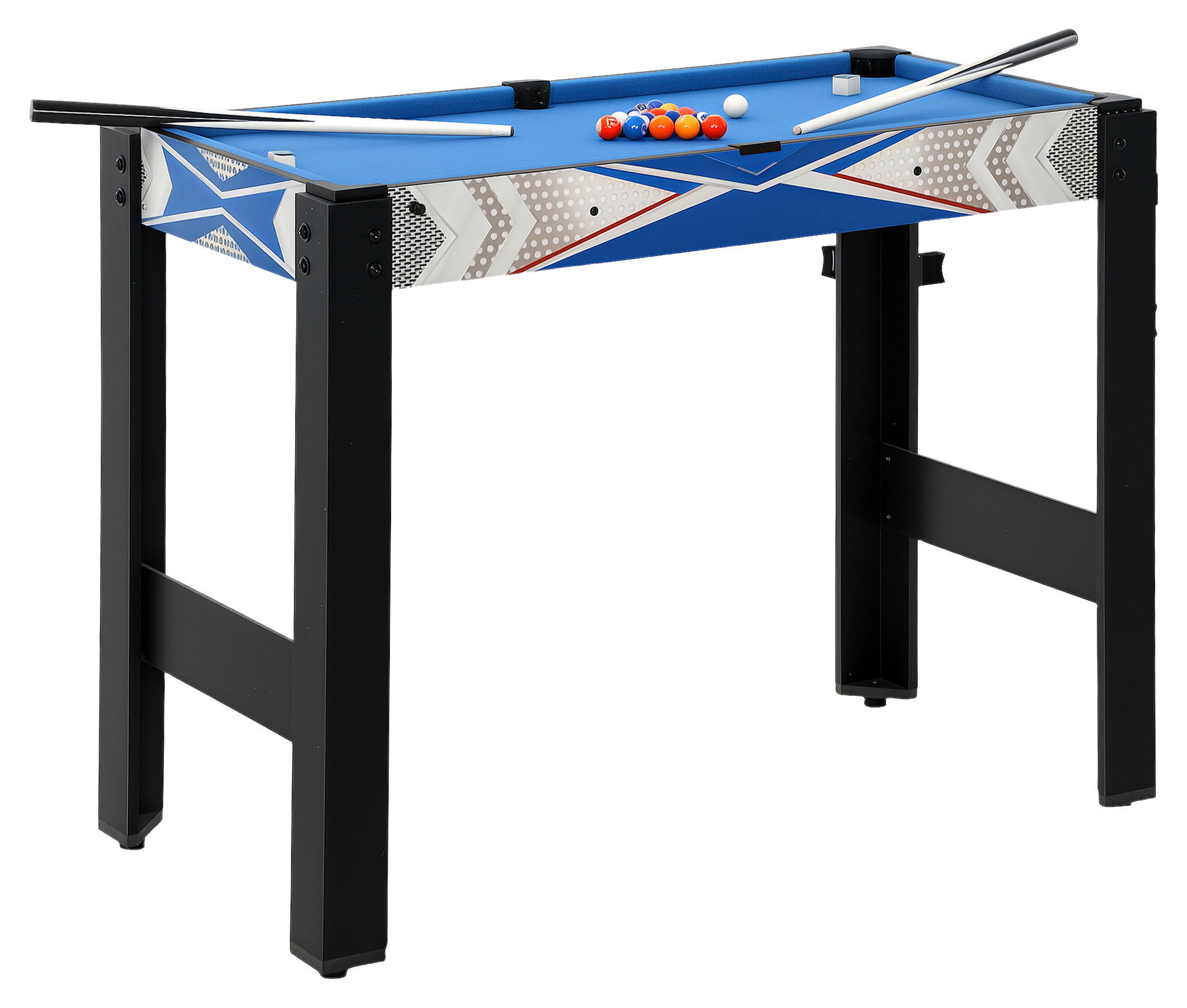 SPORTNOW Multigame Spieltisch B/H/L: ca. 45,5x76x91 cm Multigame_Spieltisch - blau/schwarz (91,00/45,50/76,00cm) - SPORTNOW