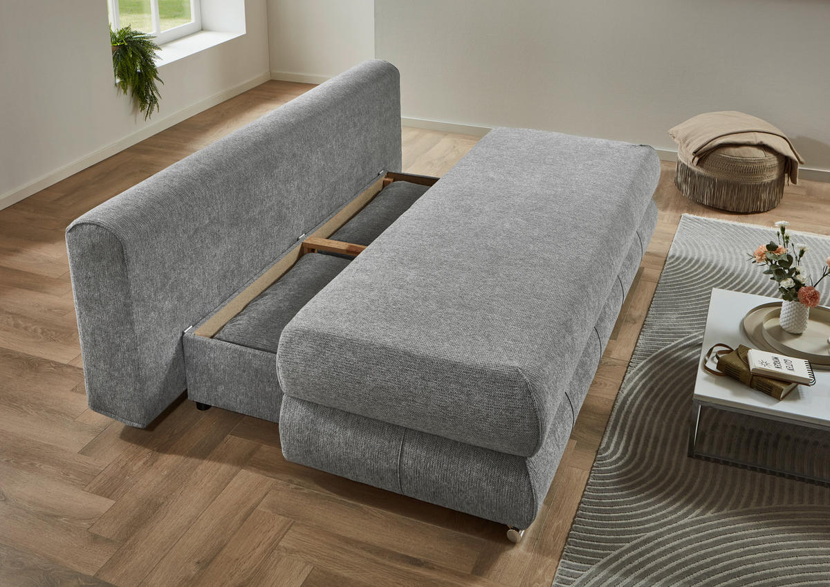 Schlafsofa Biel silber B/H/T: ca. 199x97x95 cm Biel - silber (199,00/97,00/95,00cm)