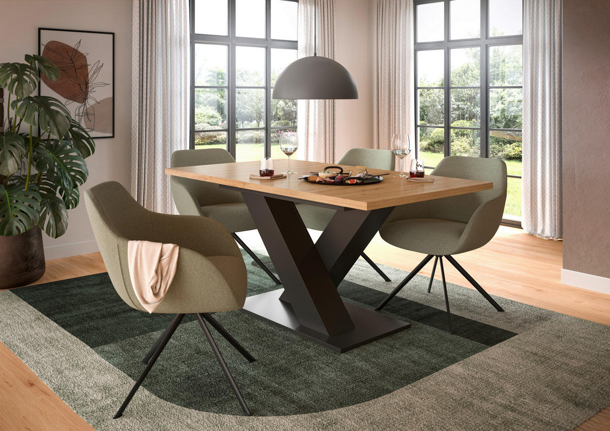 Esstisch Motion Artisan Nachbildung B/H/T: ca. 150x76x80 cm Motion - dunkelgrau (150,00/76,00/80,00cm) - xonox.home