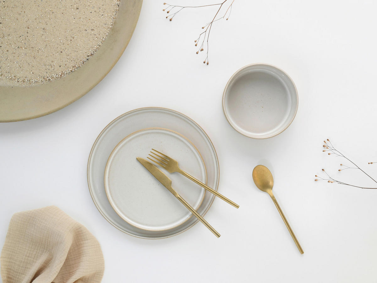 CreaTable Tafelservice Futuro weiß Steinzeug 12 tlg. Futuro - weiß - CreaTable