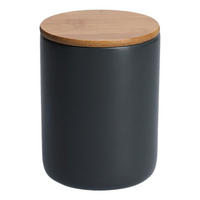 Zeller Vorratsdose schwarz Bambus B/H/L: ca. 12x16x12 cm Vorratsdose - natur/schwarz (12,00/12,00/16,00cm) - Zeller