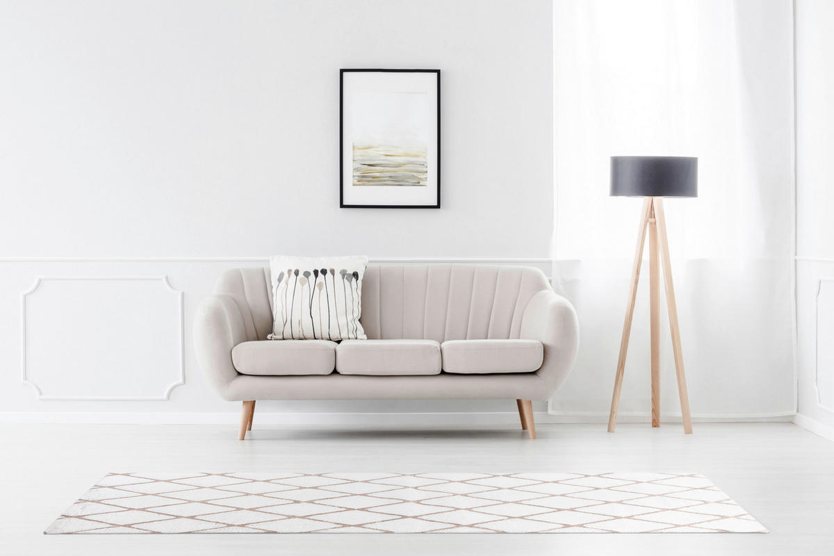 360Living Teppich Vivica weiß B/L: ca. 80x250 cm Vivica - weiß/taupe (80,00/250,00cm) - 360Living