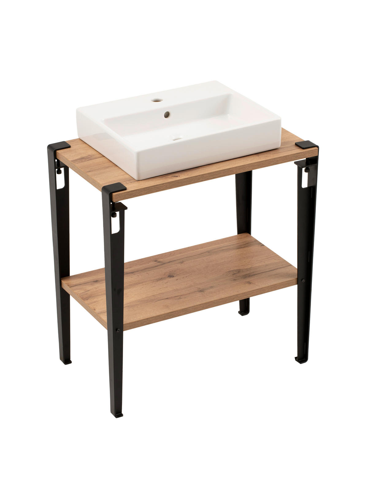 Waschbeckenunterschrank Tonder Eiche Nachbildung schwarz B/H/T: ca. 71x86,1x45 cm Tonder - Eiche/schwarz (71,00/86,10/45,00cm) - Schildmeyer