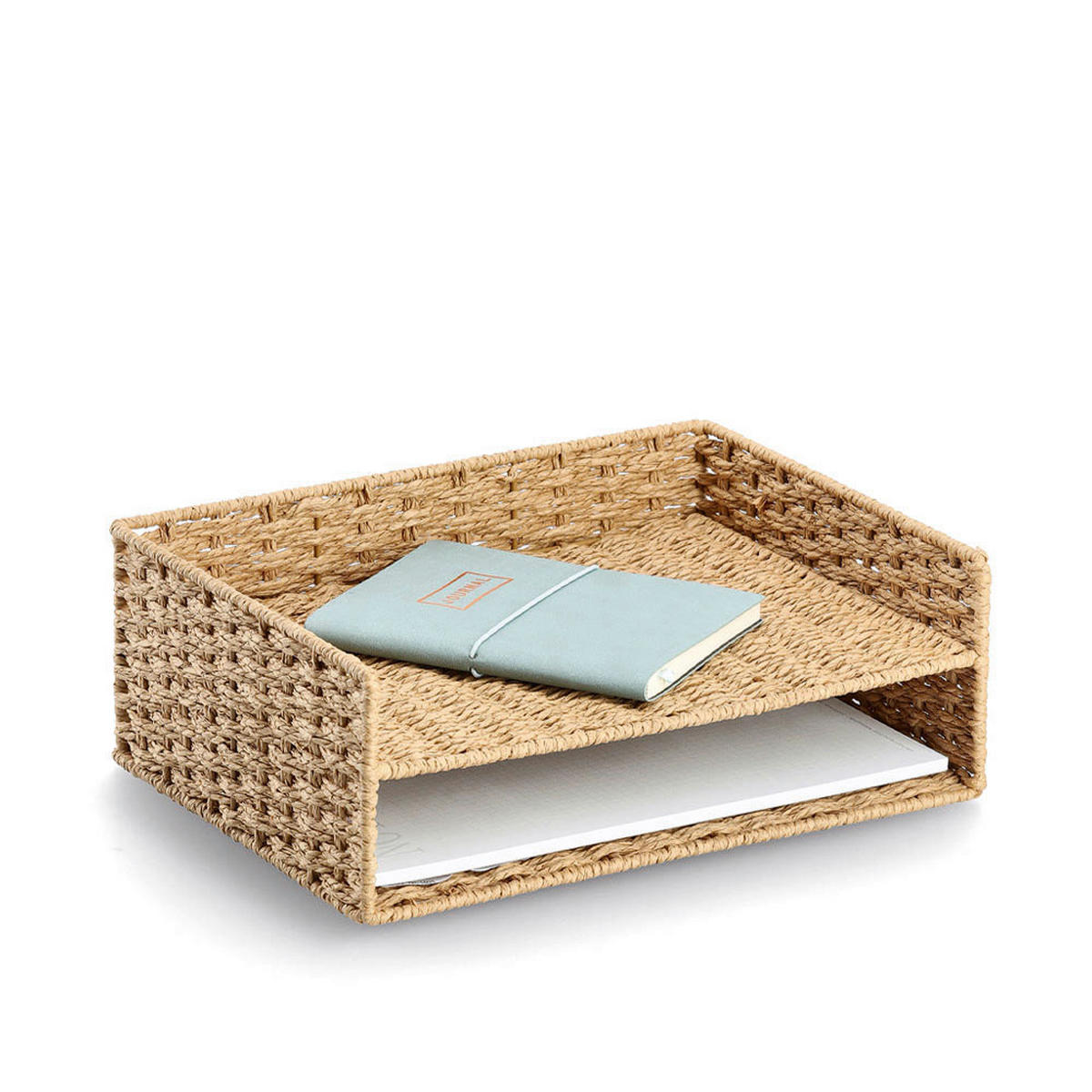 Zeller Organizer natur Papiergeflecht B/H/L: ca. 24x115x32 cm Dokumentenablage - natur (32,00/24,00/115,00cm) - Zeller