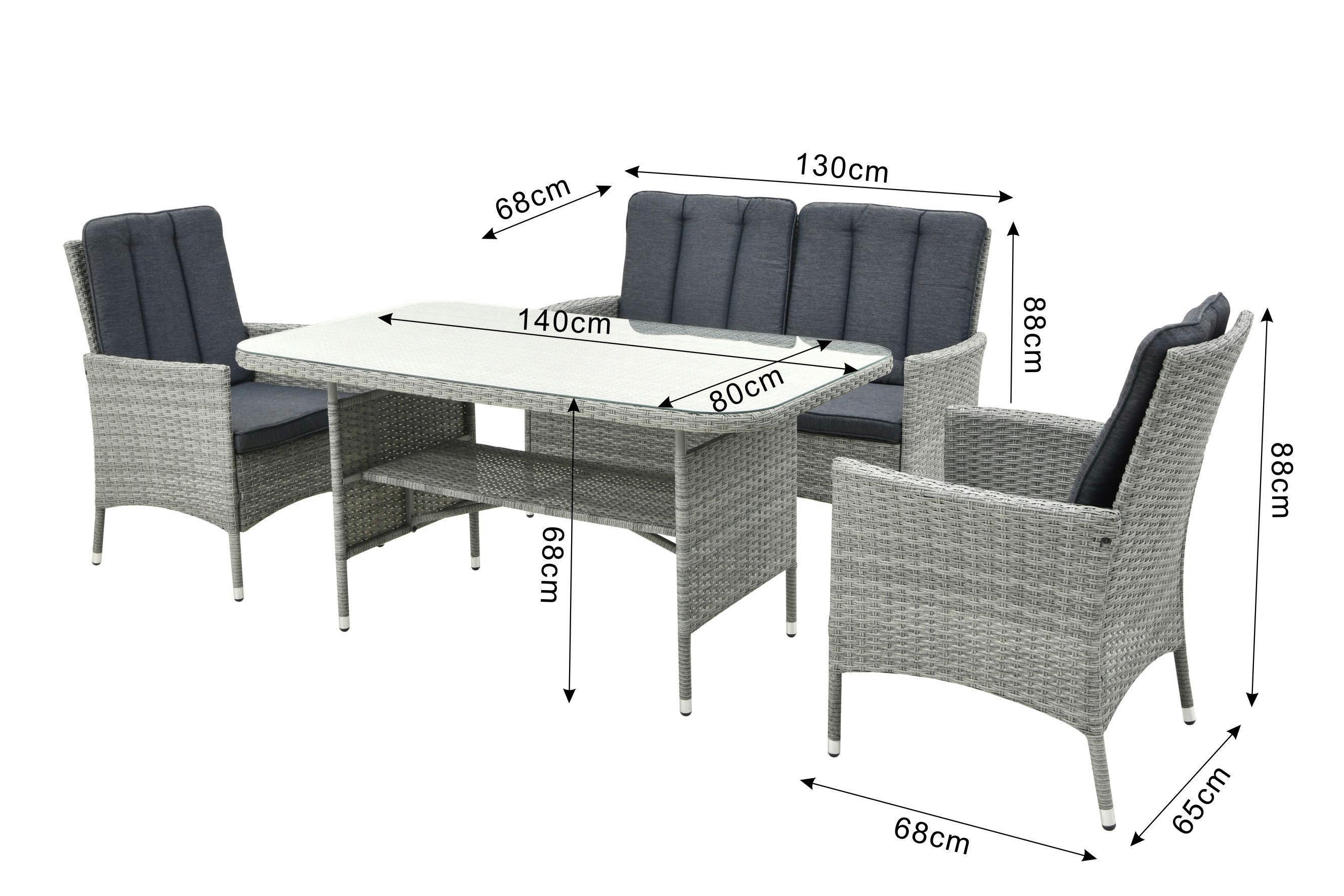 Thumbnail - POCOline Gartensitzgruppe Wien dunkelgrau Stahlrohr