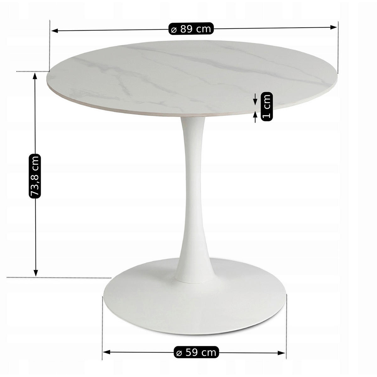 Tisch SANDER weiß B/H/T: ca. 89x73,8x89 cm SANDER - weiß (89,00/73,80/89,00cm) - WIPMEB