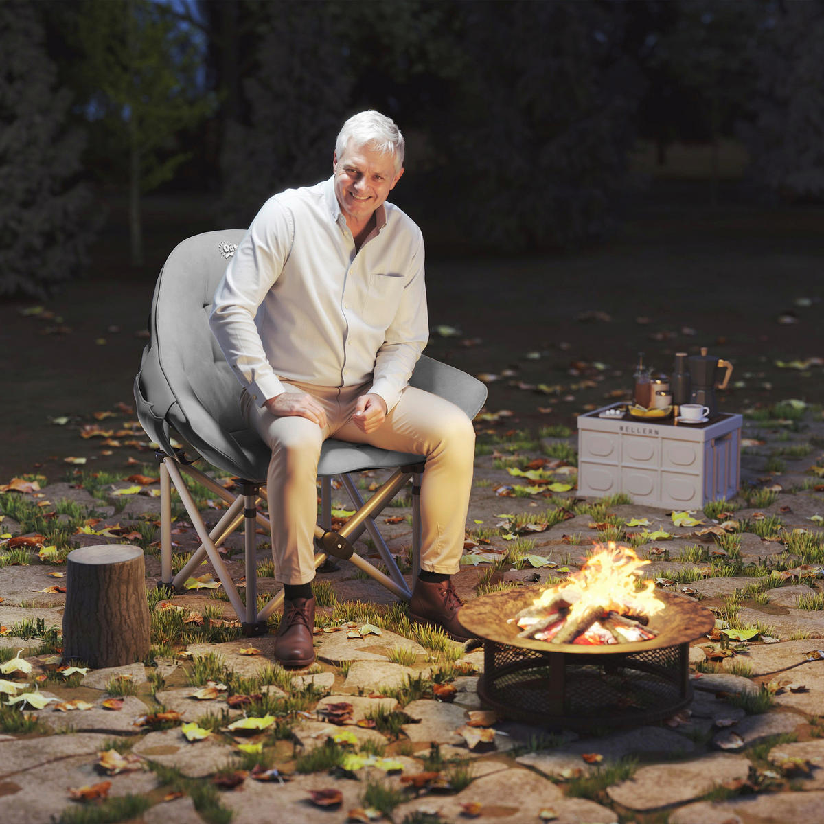 Outsunny Campingstuhl dunkelgrau Metall B/H/L: ca. 63x100x90 cm Campingstuhl - dunkelgrau (90,00/63,00/100,00cm) - Outsunny