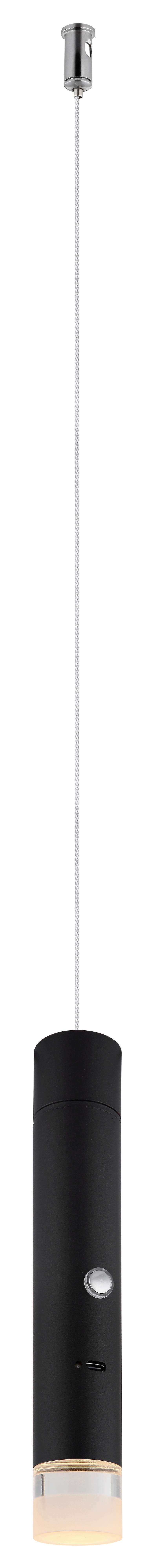 GLOBO LED-Hängeleuchte klar mattschwarz Metall Acryl H/D: ca. 120x3,8 cm 1.0 Brennstellen PELO - klar/mattschwarz (3,80/120,00cm) - GLOBO