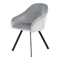 Stuhl Jodie 100 2er silber Microfaser B/H/T: ca. 56x86x59 cm Jodie 100 2er - schwarz/silber (56,00/86,00/59,00cm) - 360 Living