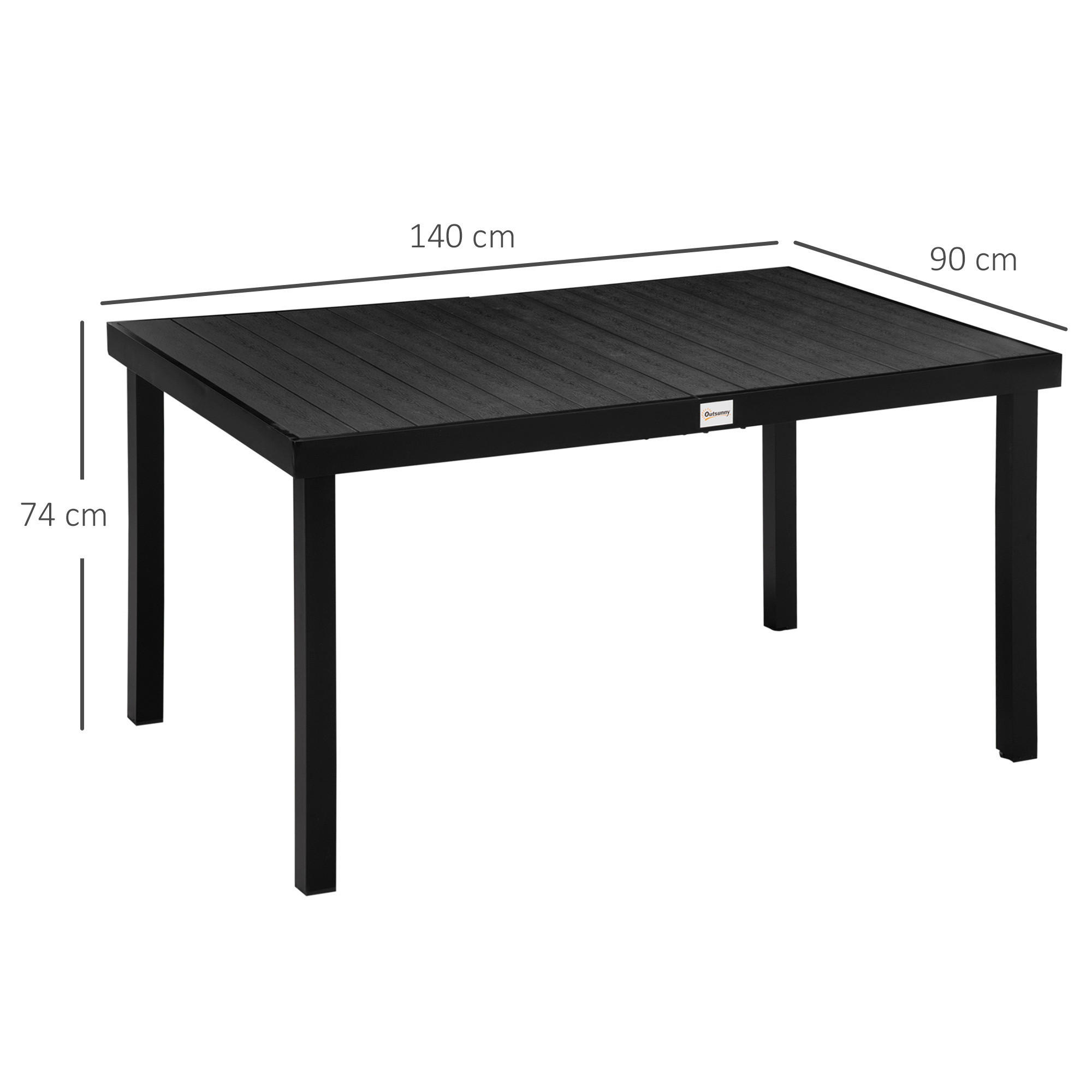 Outsunny Gartentisch schwarz Aluminium B...