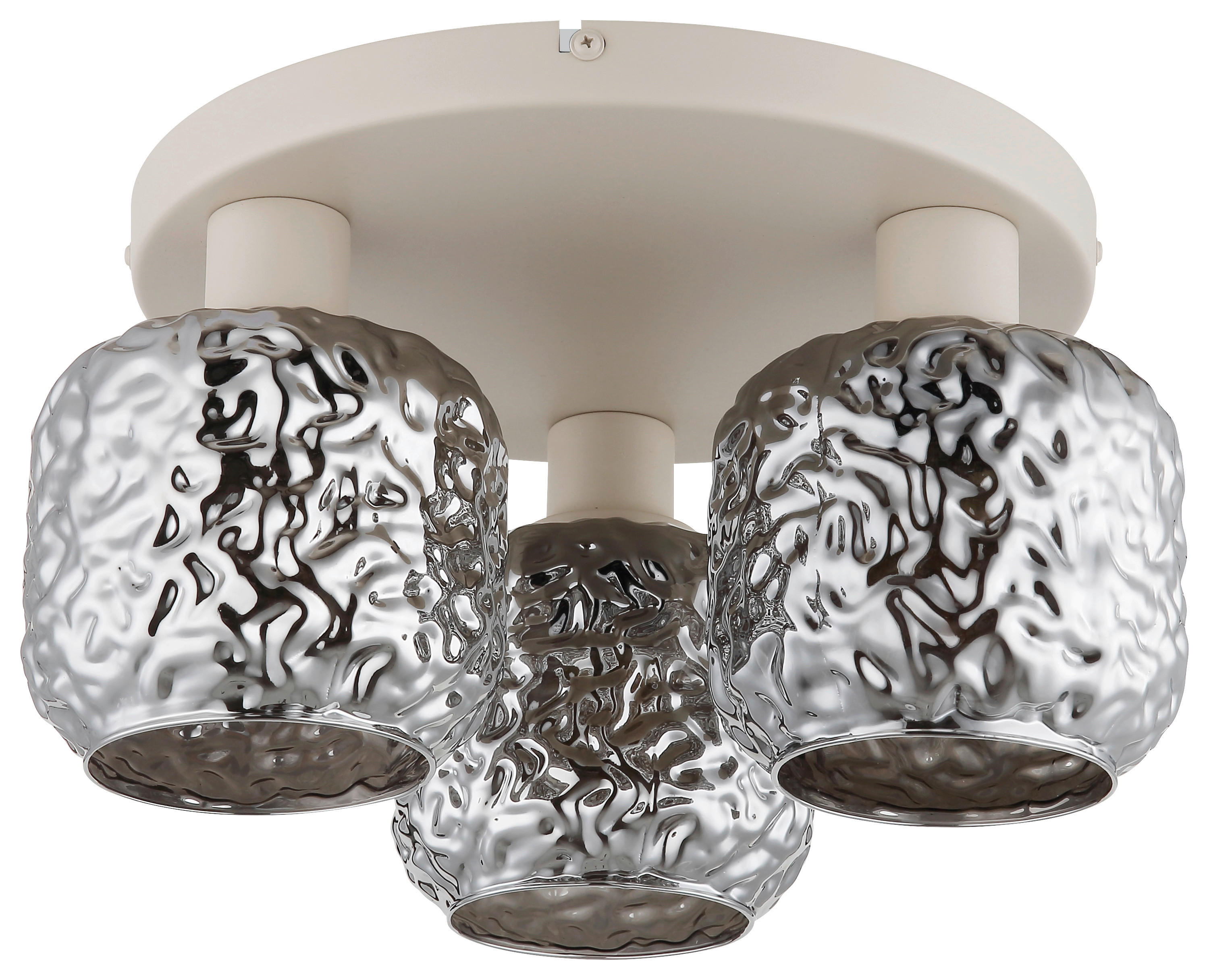 GLOBO Deckenleuchte Rauch beige Glas Metall B/H/L: ca. 34x27,5x34 cm 3 Brennstellen Deckenleuchte-Antonio - beige/Rauch (34,00/34,00/27,50cm) - GLOBO