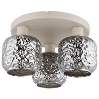 GLOBO Deckenleuchte Rauch beige Glas Metall B/H/L: ca. 34x27,5x34 cm 3 Brennstellen Deckenleuchte-Antonio - beige/Rauch (34,00/34,00/27,50cm) - GLOBO