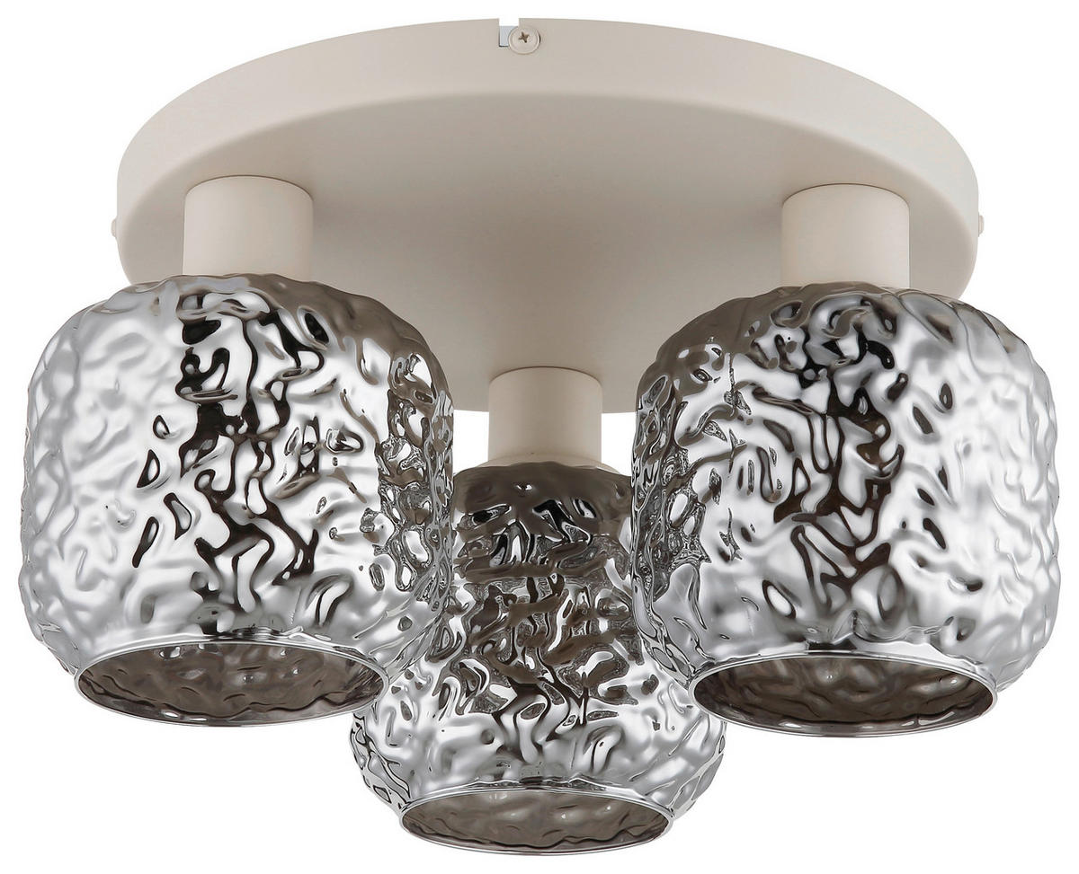 GLOBO Deckenleuchte Rauch beige Glas Metall B/H/L: ca. 34x27,5x34 cm 3 Brennstellen Deckenleuchte-Antonio - beige/Rauch (34,00/34,00/27,50cm) - GLOBO