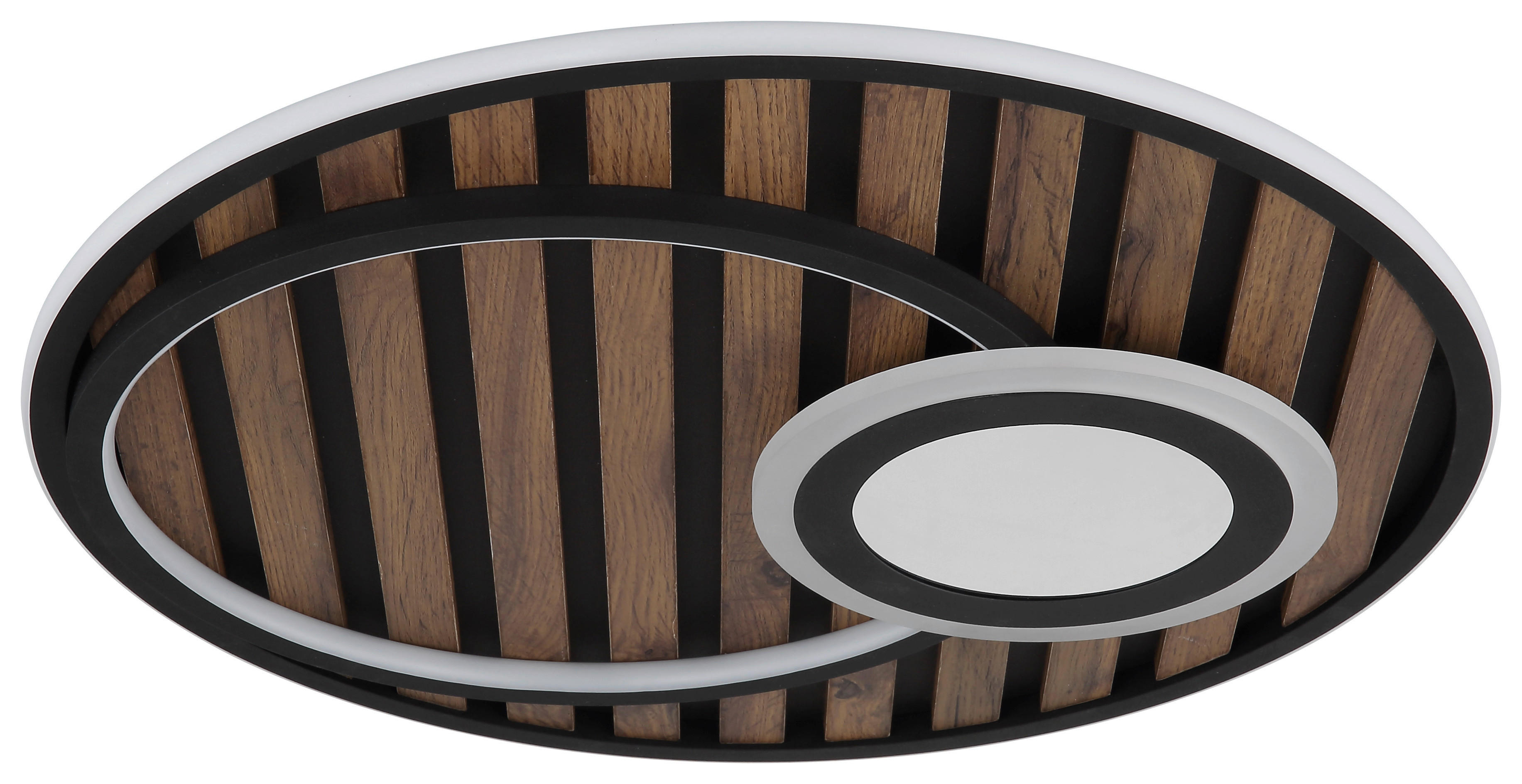 GLOBO Deckenleuchte mattschwarz Opal Metall MDF H/D: ca. 8x50 cm 1 Brennstellen Woody - Opal/mattschwarz (50,00/8,00cm) - GLOBO