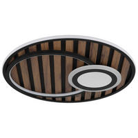 GLOBO Deckenleuchte mattschwarz Opal Metall MDF H/D: ca. 8x50 cm 1 Brennstellen Woody - Opal/mattschwarz (50,00/8,00cm) - GLOBO