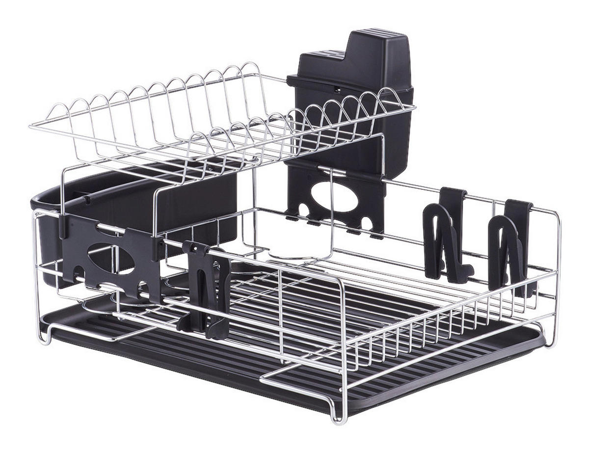 Zeller Geschirrabtropfständer schwarz Metall B/H/L: ca. 40x29x49 cm Geschirrabtropfständer - schwarz (49,00/40,00/29,00cm) - Zeller