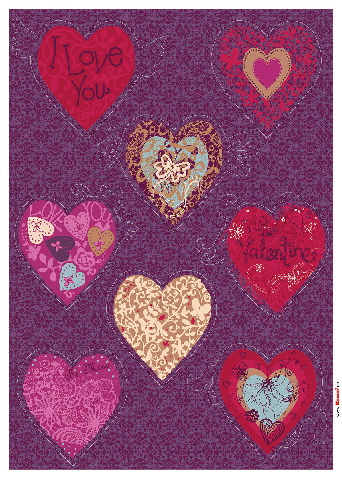 Komar Wandtattoo Valentine  Valentine B/L: ca. 50x70 cm Valentine - (50,00/70,00cm) - Komar