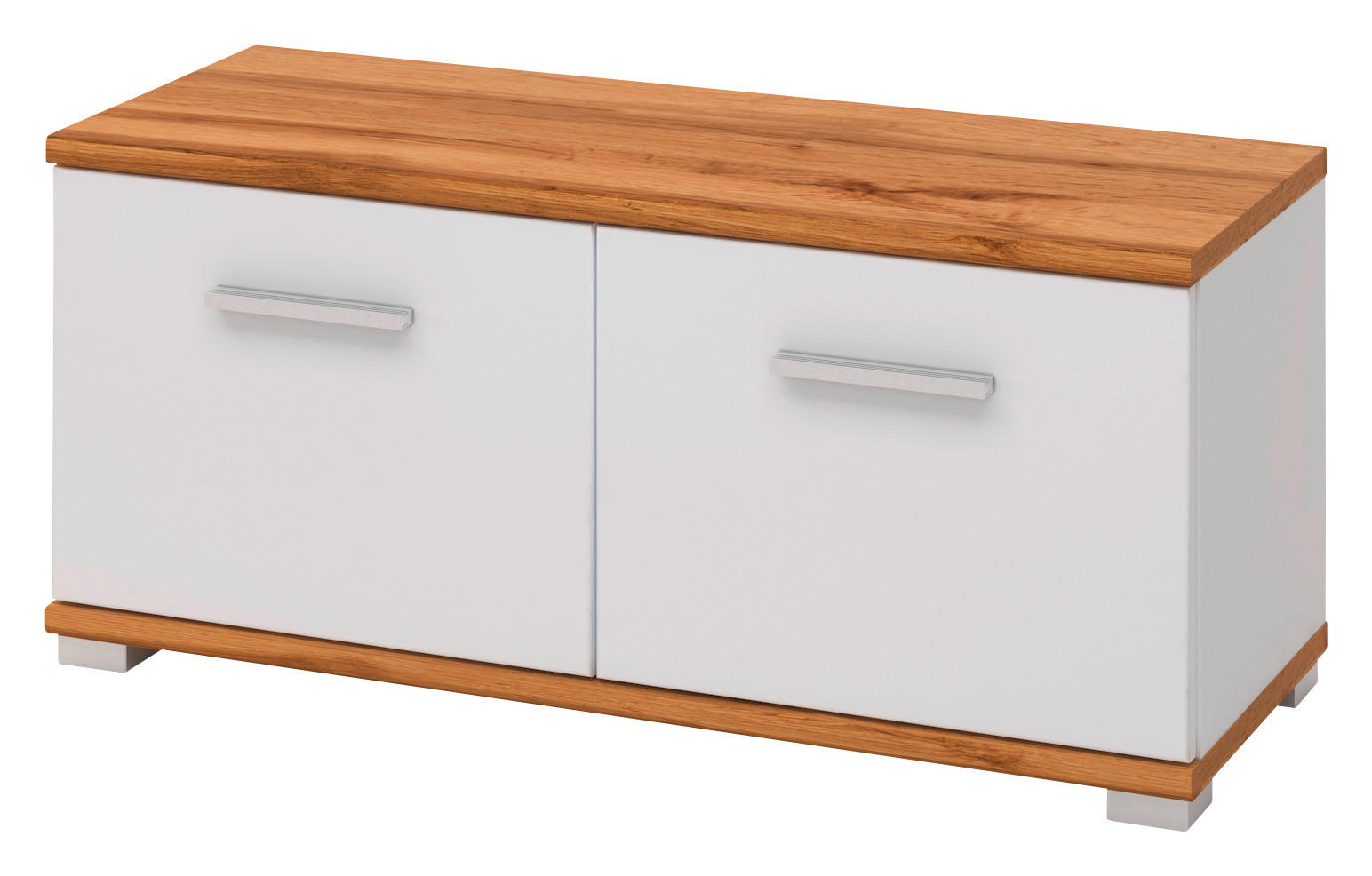 Sitzbank Hola Eiche Wotan Nachbildung weiß Hochglanz B/H/T: ca. 90x40x34 cm Hola - Eiche/weiß (90,00/40,00/34,00cm)