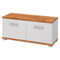 Sitzbank Hola Eiche Wotan Nachbildung weiß Hochglanz B/H/T: ca. 90x40x34 cm Hola - Eiche/weiß (90,00/40,00/34,00cm)