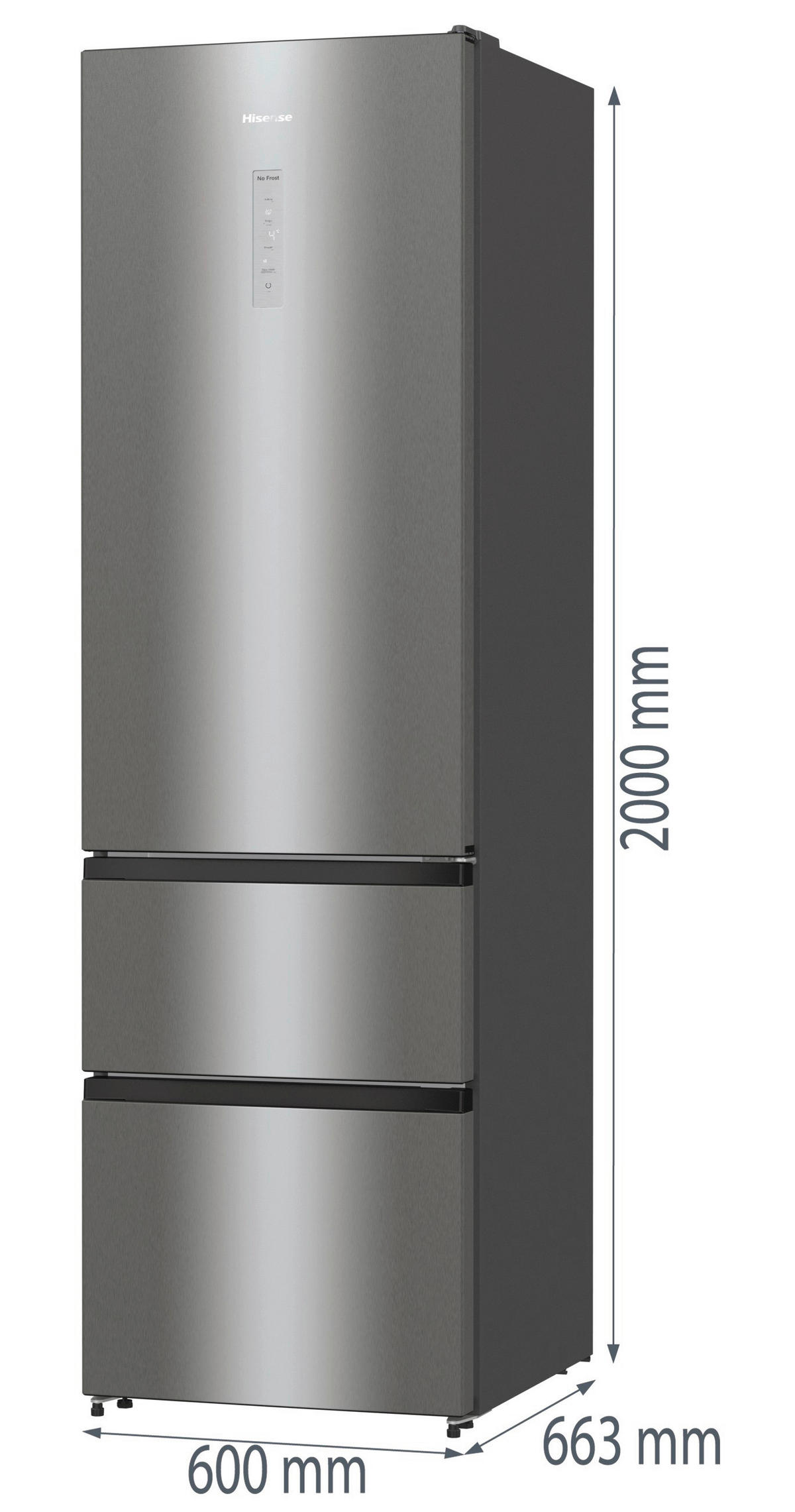 Hisense Kühl-/Gefrierkombination RM469N4ACD Silbergrau Kühl-Gefrierkombi RM469N4ACD - Silbergrau - Hisense