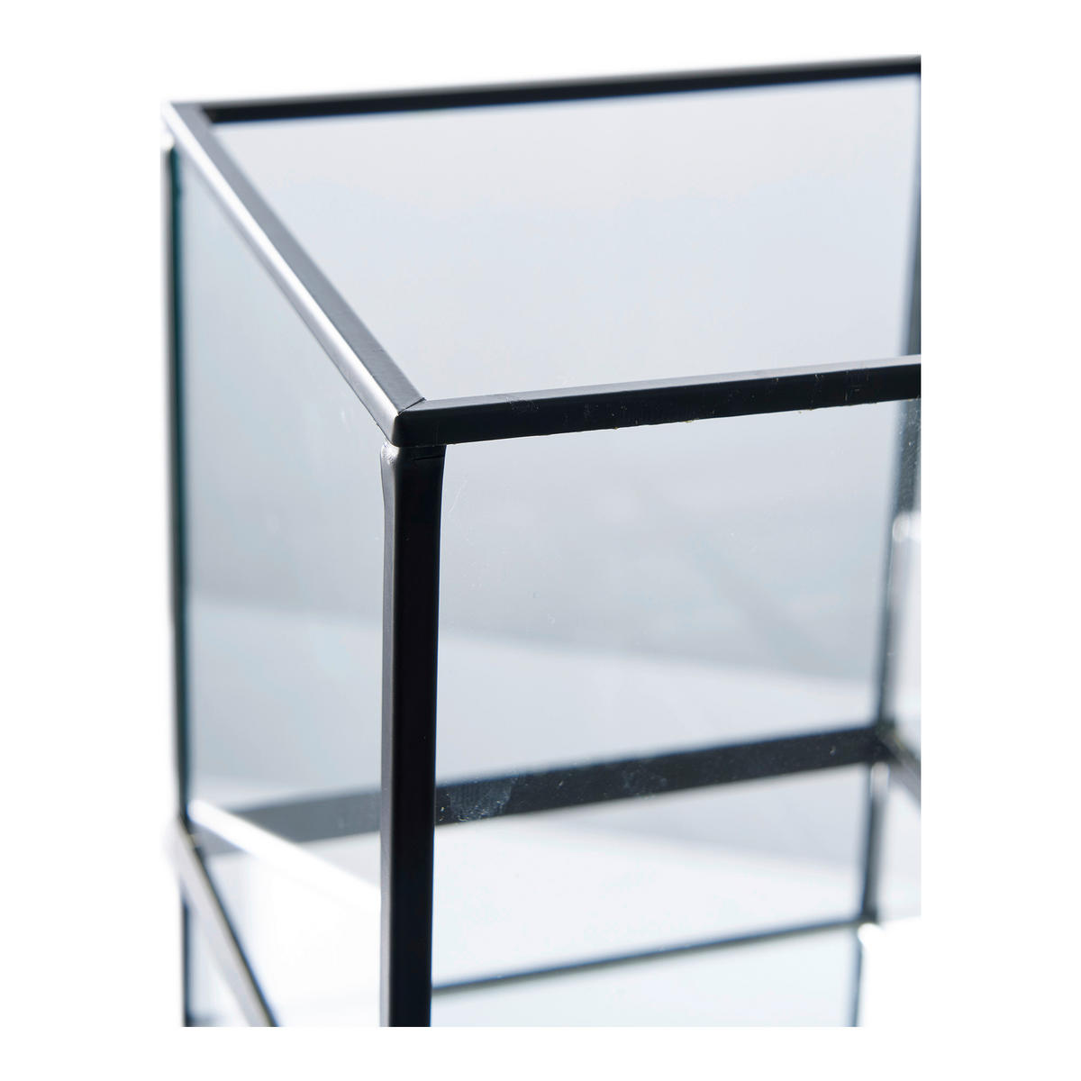 Kerzenhalter Hurricane schwarz Glas B/H/L: ca. 12x15x12 cm Hurricane - klar/schwarz (12,00/12,00/15,00cm)