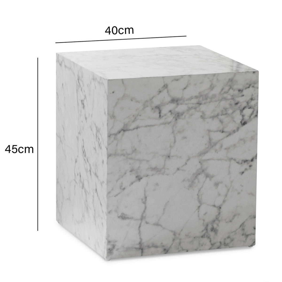 Couchtisch Marmoroptik B/H/T: ca. 40x45x40 cm Couchtisch - Marmoroptik (40,00/45,00/40,00cm) - Wohnling