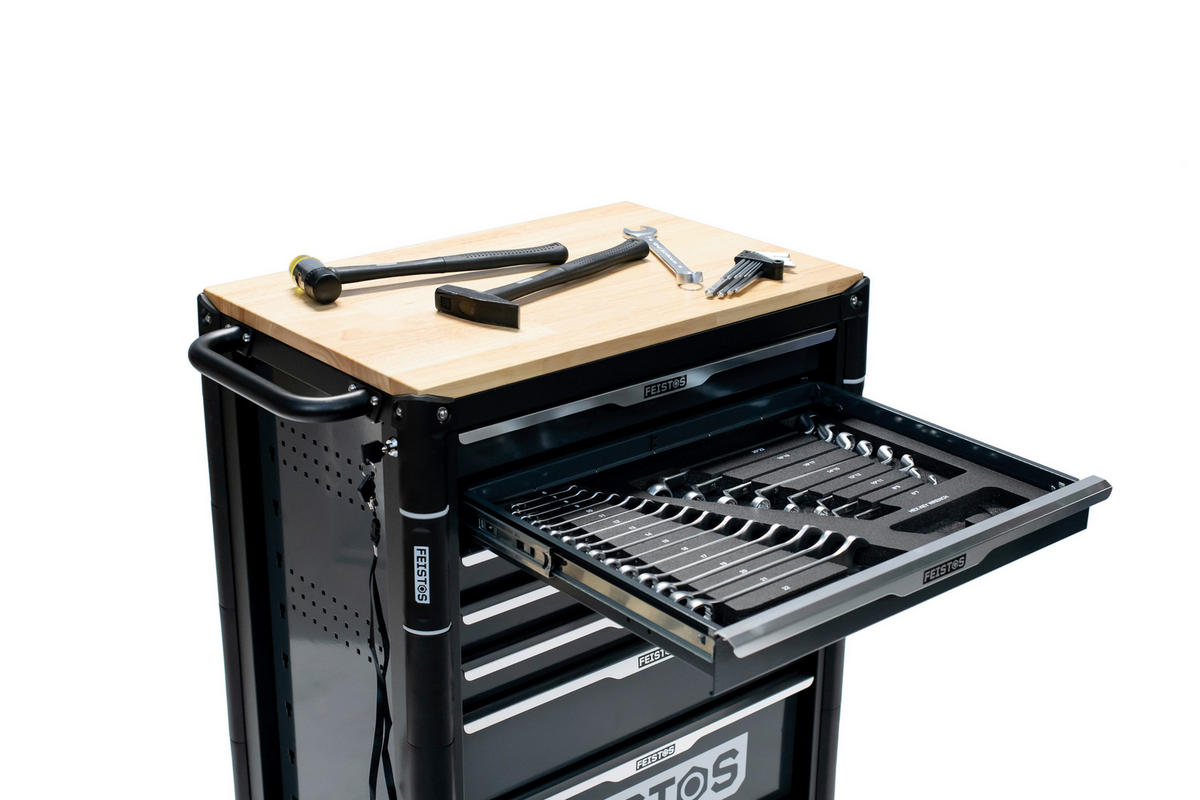 Werkstattwagen Mento schwarz B/H/L: ca. 73x98x48 cm Mento - schwarz (48,00/73,00/98,00cm) - Feistos