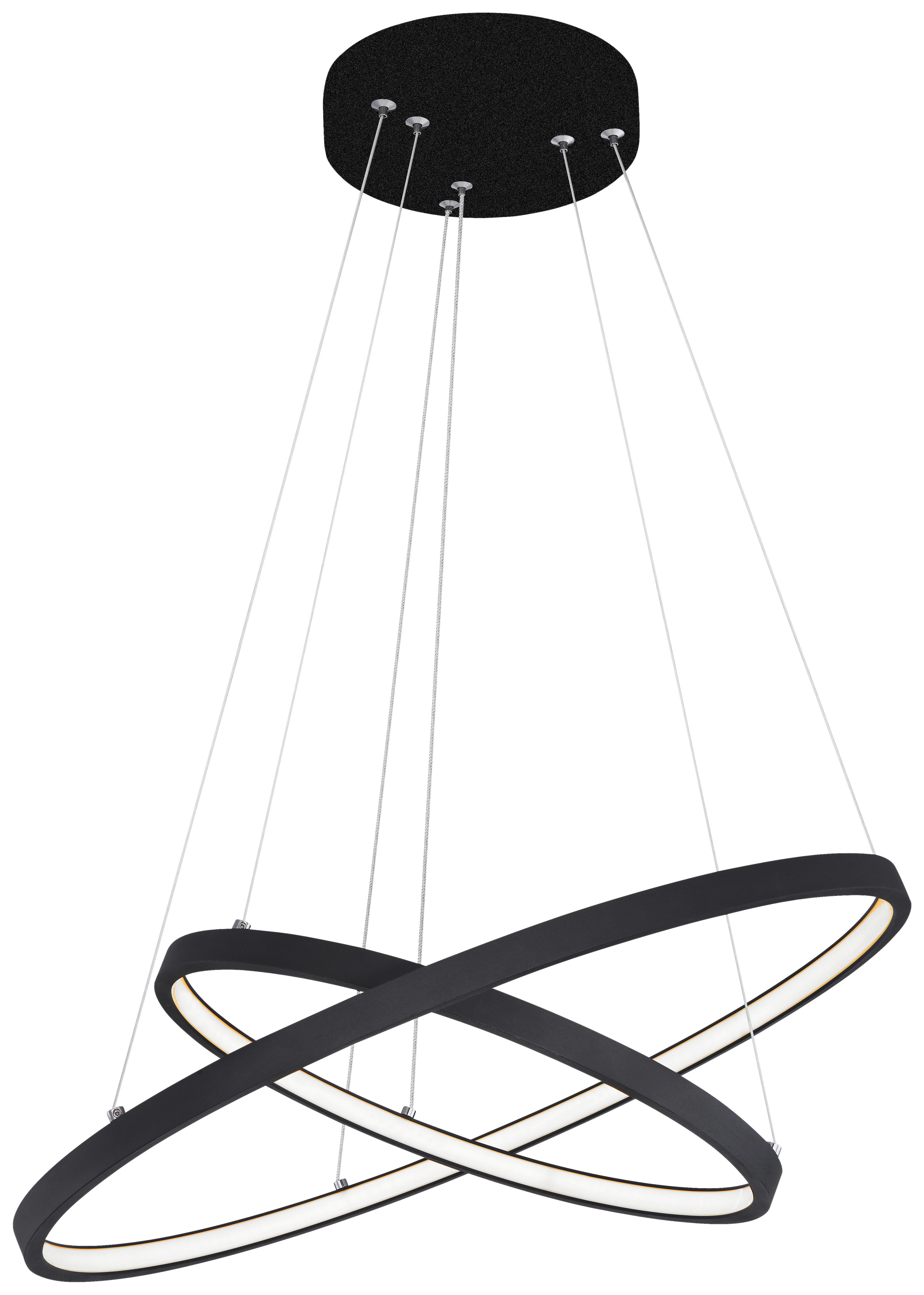 POCOline Pendelleuchte schwarz Metall Kunststoff D: ca. 50 cm Agneta - schwarz (50,00cm) - POCOline
