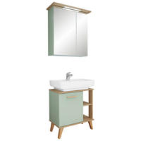 Badezimmer-Set Quickset 963 salbei Nachbildung Eiche Riviera Nachbildung B/H/T: ca. 60,5x200x33 cm Quickset 963 - Eiche/salbei (60,50/200,00/33,00cm) - Pelipal