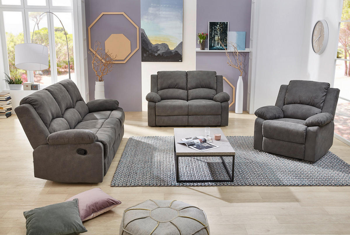 Sofa 3-2-1 anthrazit B/H/T: ca. 204x97x87 cm Dakota_3F-2F-1F_Sofa 3-2-1 - anthrazit (204,00/97,00/87,00cm)