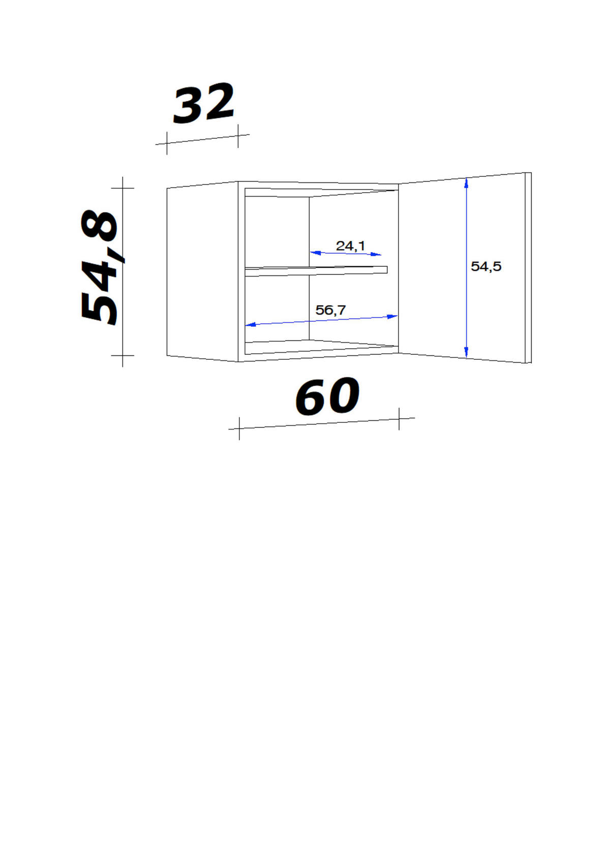 Hängeschrank Valero weiß Hochglanz B/H/T: ca. 60x54,8x32 cm Valero - Eiche/weiß (60,00/54,80/32,00cm) - Flex-Well