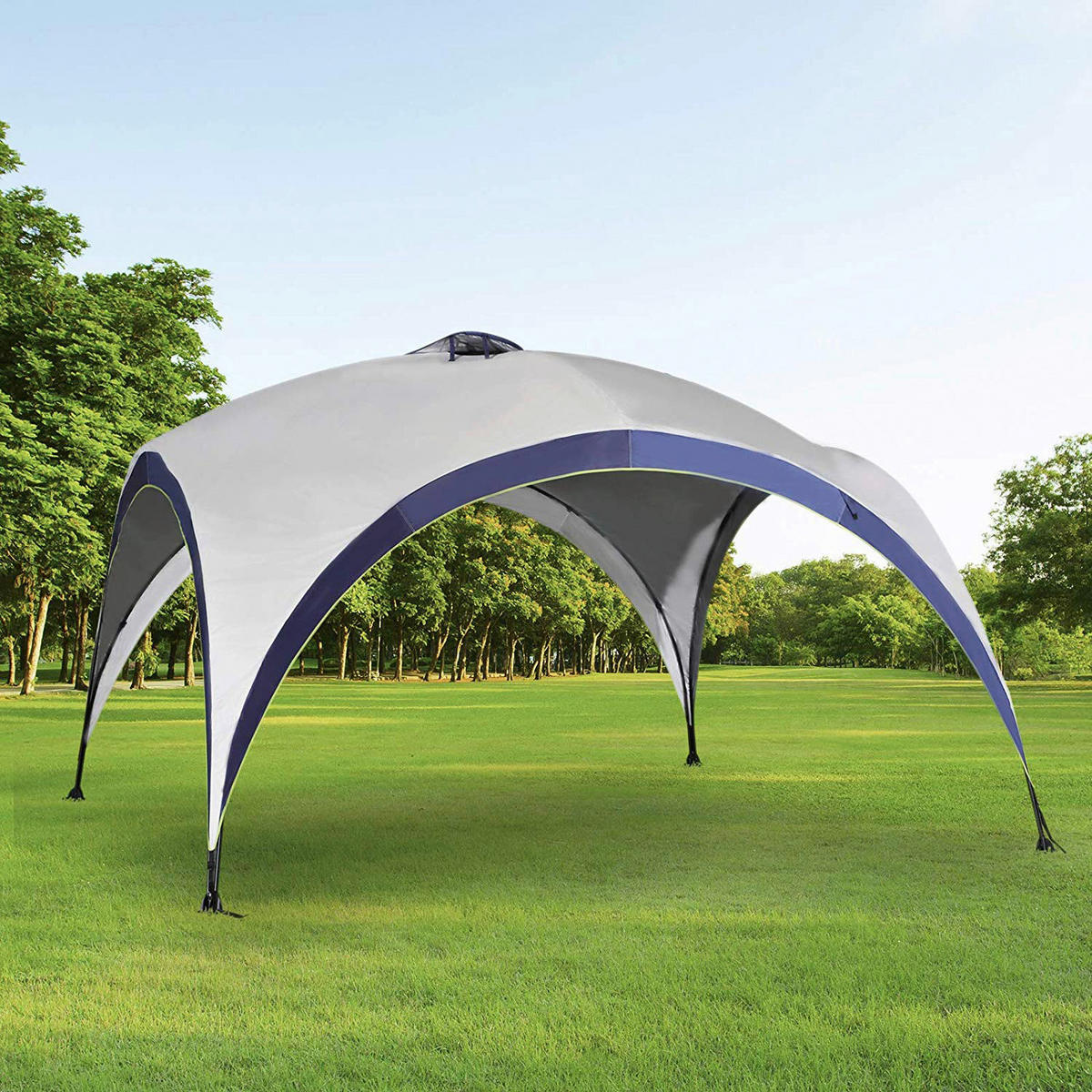 Outsunny Pavillon Pavillon - blau/grau (400,00/400,00/250,00cm) - Outsunny