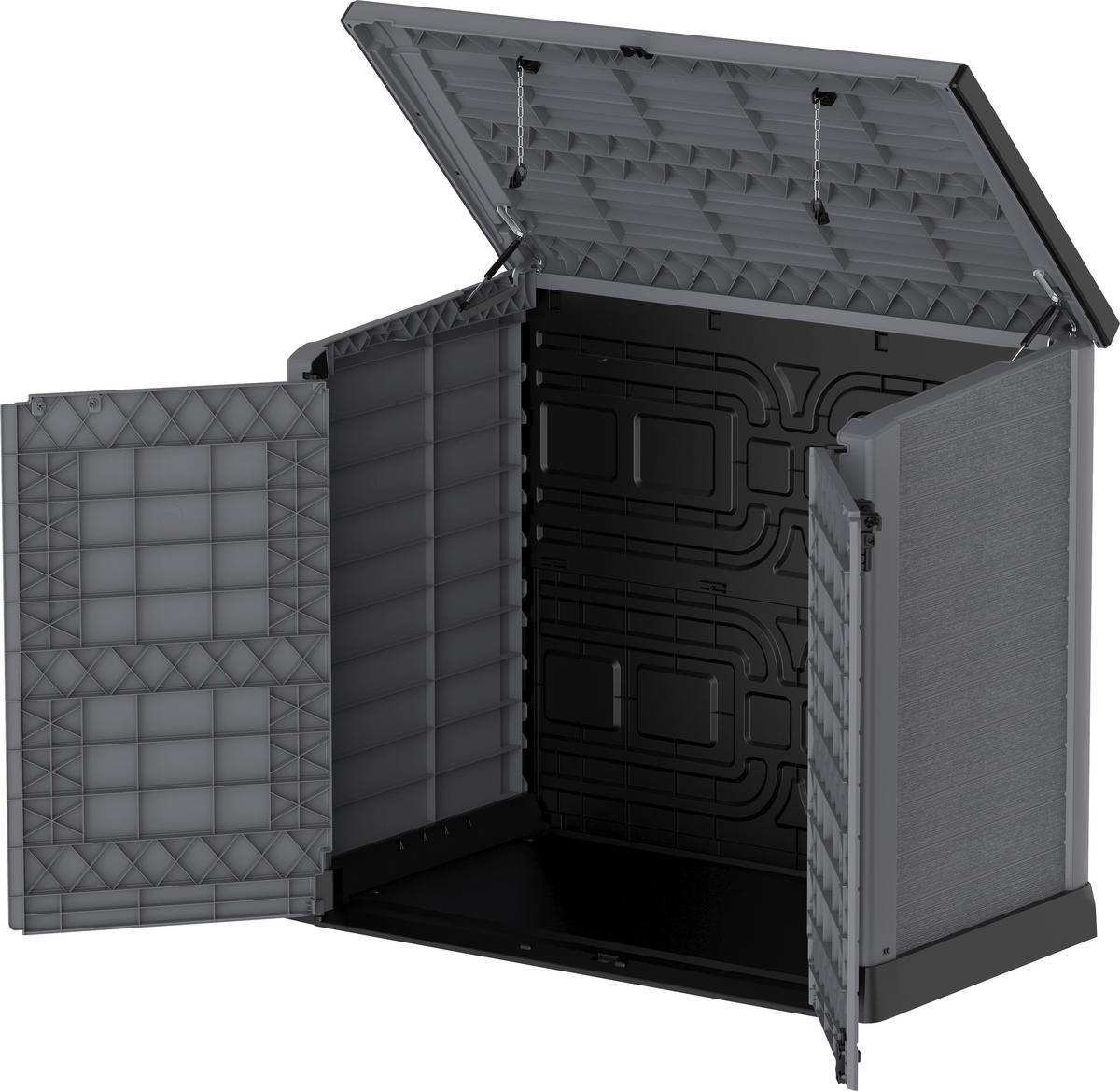 VCM Mülltonnenbox 2er StoreAway grau Kunststoff B/H/L: ca. 145x125x83 cm StoreAway - grau (83,00/145,00/125,00cm) - VCM