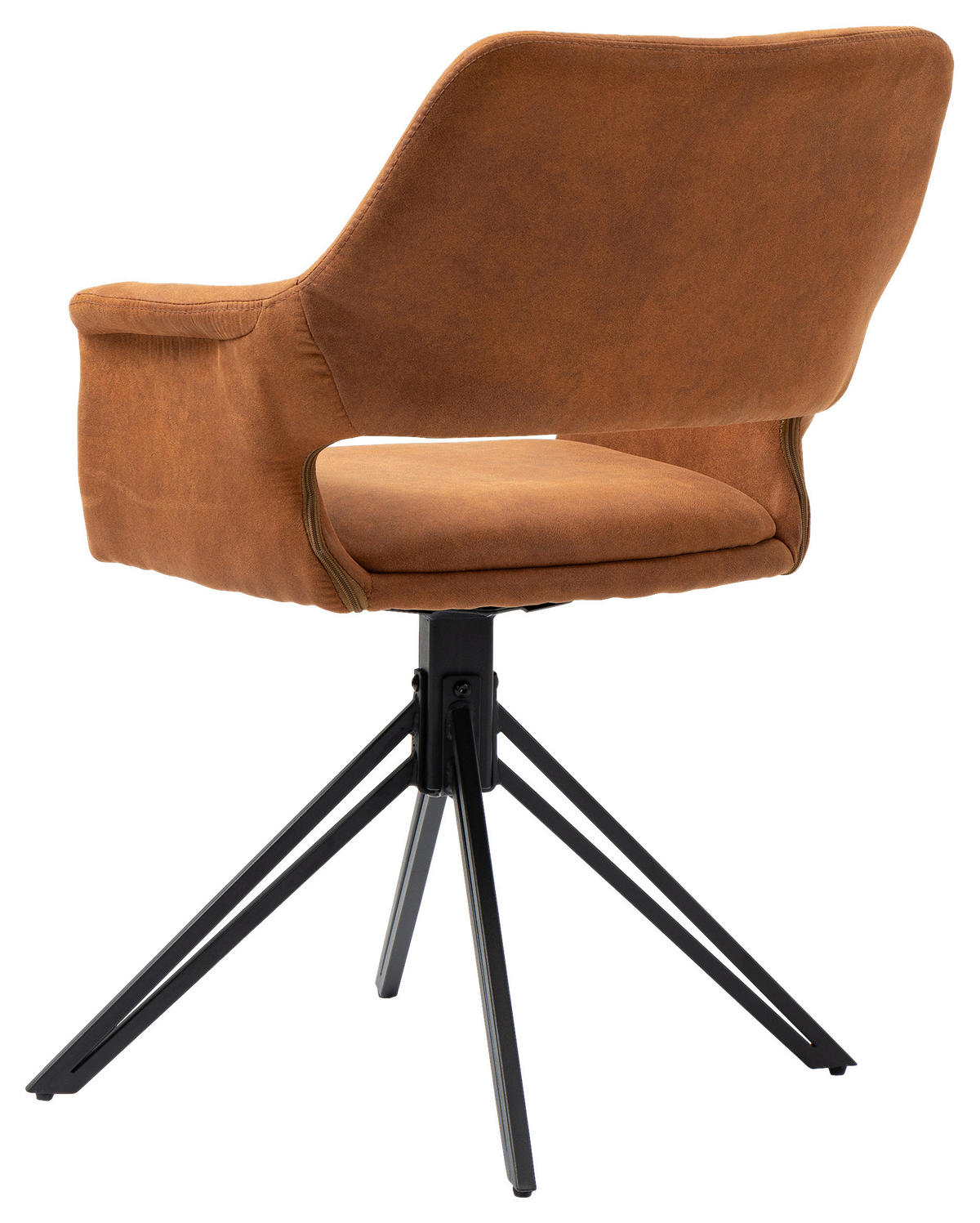 Stuhl ESTELLE  2er-Set braun Vintage schwarz Stoff Metall B/H/T: ca. 57x84x61 cm ESTELLE  2er-Set - braun/schwarz (57,00/84,00/61,00cm) - byLIVING