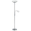 Reality Deckenfluter R40063107 nickel matt weiß Metall Glas H/D: ca. 180x34 cm E27 2 Brennstellen Deckenfluter_Gerry - weiß/nickel matt (34,00/180,00cm) - Reality