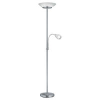 Reality Deckenfluter R40063107 nickel matt weiß Metall Glas H/D: ca. 180x34 cm E27 2 Brennstellen Deckenfluter_Gerry - weiß/nickel matt (34,00/180,00cm) - Reality