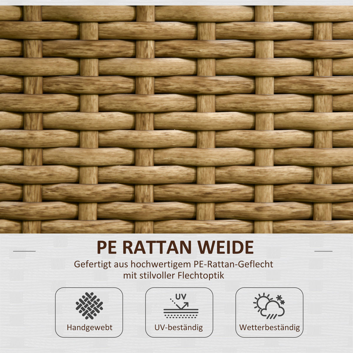 Outsunny Blumenkasten sand Polyrattan B/H/L: ca. 103x29x103 cm Blumenkasten - sand (103,00/103,00/29,00cm) - Outsunny