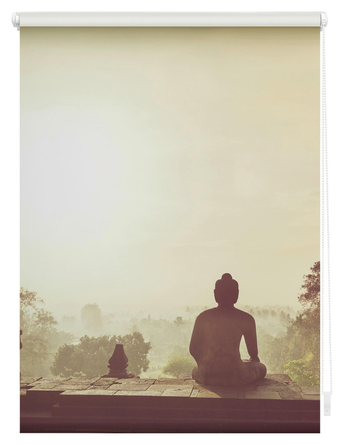LICHTBLICK Rollo Tempel Borobudur orange B/L: ca. 90x150 cm Tempel Borobudur - orange (90,00/150,00cm) - LICHTBLICK