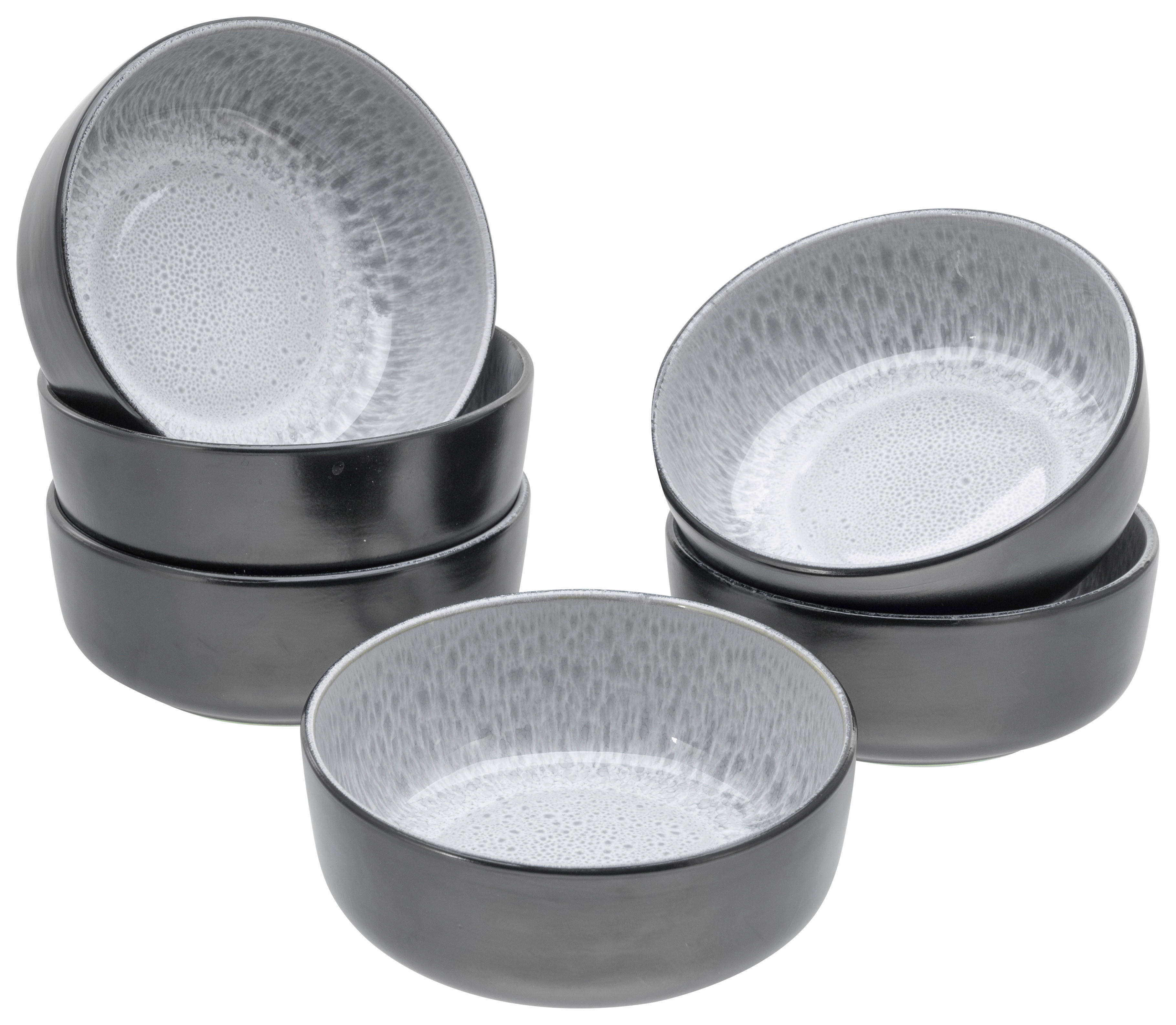 CreaTable Schalen-Set Nordic Fjord Frost grau Steinzeug D: ca. 15,5 cm Nordic Fjord Frost - grau (15,50cm) - CreaTable