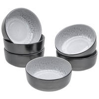 CreaTable Schalen-Set Nordic Fjord Frost grau Steinzeug D: ca. 15,5 cm Nordic Fjord Frost - grau (15,50cm) - CreaTable