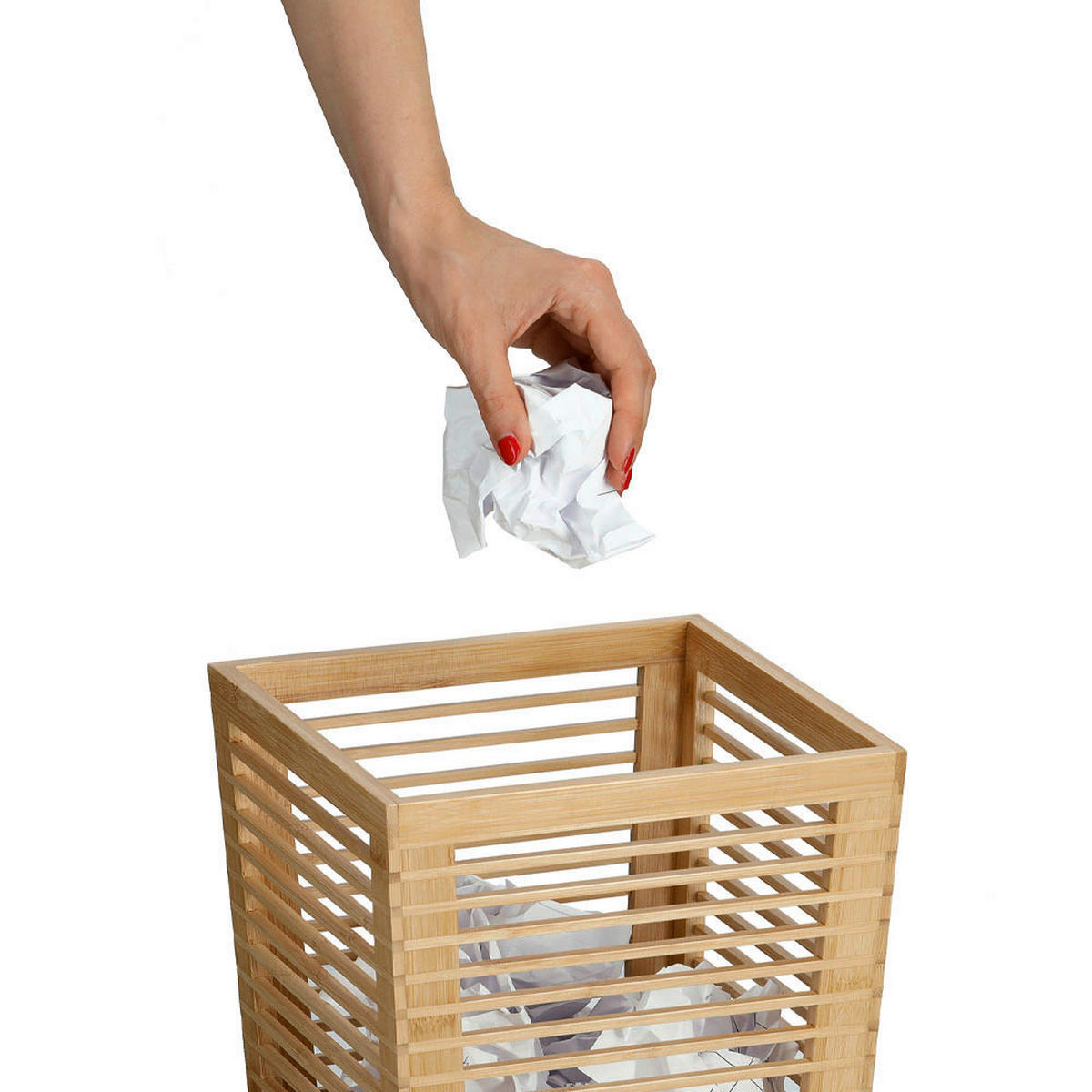 Zeller Papierkorb natur Bambus B/H/L: ca. 235x33x235 cm Papierkorb - natur (235,00/235,00/33,00cm) - Zeller